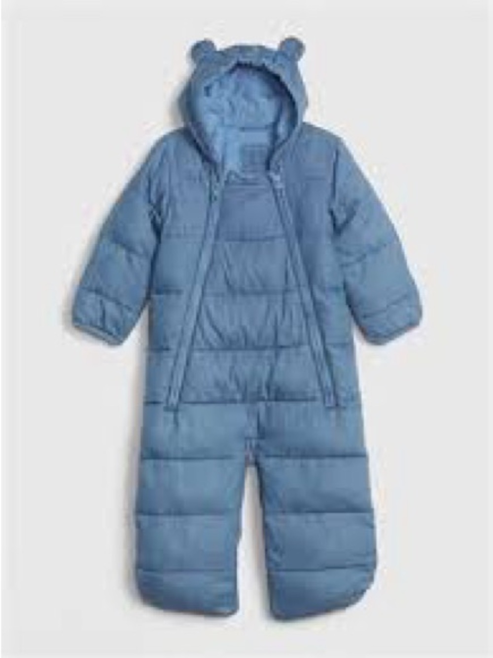 GAP Baby, winter snowsuit bunting, denim-look, quilted, 0-3 months. Like New!